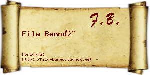 Fila Bennó névjegykártya